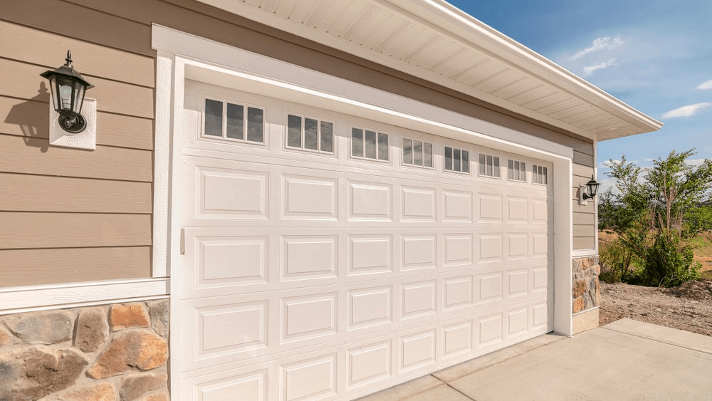 Insulated garage door prepared for Calgary winter weather